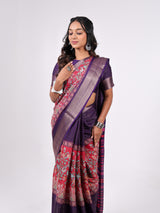 Crape Jequard Jari Design & Border With Print