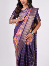 Marshmello Georgette Weaving Jari Pattern With Up Down Print