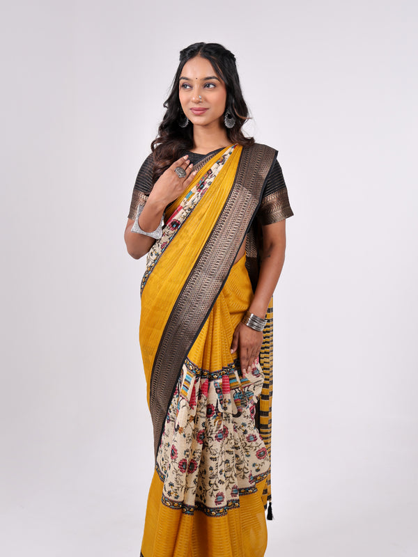 Crape weaving ev jequard pattern with centre print